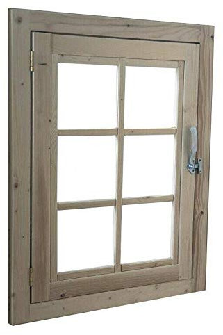 Home Idea Finestra in legno per casetta mis 61 x 81 cm con apertura laterale, Senza Plexiglass