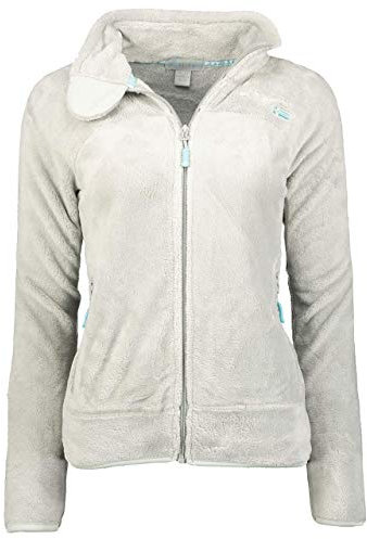 Geographical Norway Upaline Lady - Fleece Fine Frauen Warm Fermetur Zip - Jacke Herbst Winter Frühling Warm Frauen - Long Sleeve Pullover Pelz Weich Komfort Outdoor (Hellgrau XL-Größe 4)
