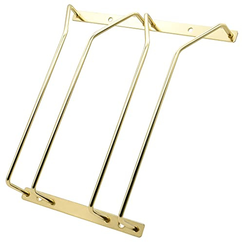 24,5 cm Weinglasregal Unter dem Schrank, Weinglashalter mit Schrauben, Gläserhalter für Bar Küche, Gold-Finish (2 Reihen, 1 Packung)