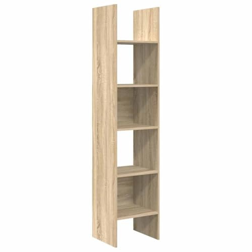 vidaXL Bücherregal Wandregal Aktenregal Standregal Raumteiler Büroregal Regal Aufbewahung Bücherschrank Sonoma-Eiche 40x35x180cm Holzwerkstoff
