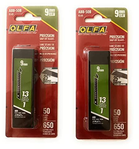 O L F A OLFA 9149 ABB-50B 9mm UltraSharp Black Snap-Off Blade, 50-Pack (2Pack)
