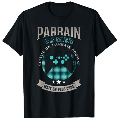 Parrain Gamer Geek Cadeau Parrain Gamer Jeux Video T-Shirt