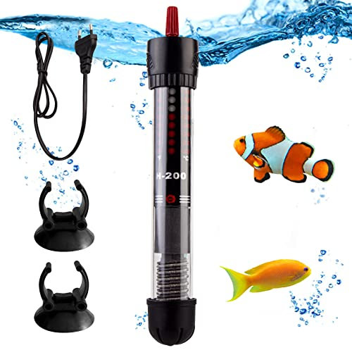 Vegena Riscaldatore per acquario, termostato regolabile, per acquario, con 2 ventose, per serbatoi di pesce e acquario (60 l, 50 W)