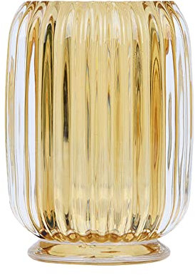 Ttiy Make-up-Pinselhalter Glas Stifthalter Schreibtisch Make-up Pinsel Tasse Büro Bleistift Organizer Einzigartiger Pinselhalter für Zuhause Büro (Bernstein)