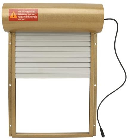 Fdit Automatischer Hühnerstall-Türöffner, Batteriebetriebener Hühnertüröffner mit LED-Anzeige, Automatische Hühnertür für den Bauernhof (Gold)
