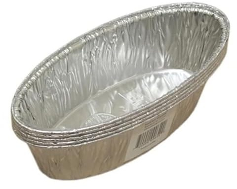 JetFoil Oval Disposable Aluminum Loaf/Challah Pans 2lb - Foil Disposable Loaf Pans for Baking Cakes - 100% Recyclable Tins Containers - Perfect for Cookware -60 Count, BS649