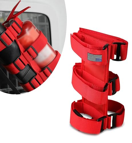 Tesnaao Pack-1 Amerikanische Flagge, Auto-Feuerlöscher-Halter, verstellbarer strapazierfähiger Stoff, Fahrzeug-Feuerlöscher-Halterung, kompatibel mit Jeep Wrangler 1965–2022 JK JKU TJ CJ Gladiator