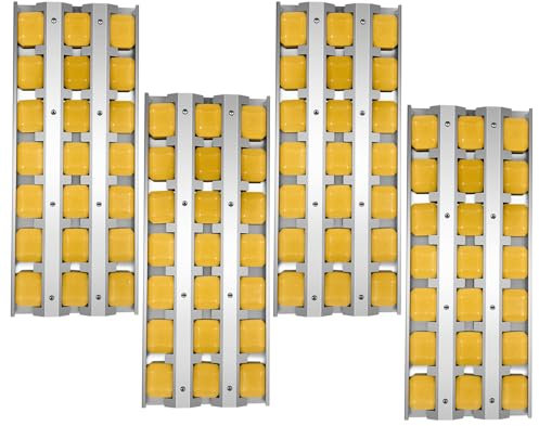 OTAMECE 720-0057 Bandeja de briquetas de cerámica para piezas de parrilla Nexgrill, paquete de 4 bandejas radiantes para parrillas Turbo Capt'n Cook CG4CKW CG3TDN CK4CKWN con varillas de cerámica