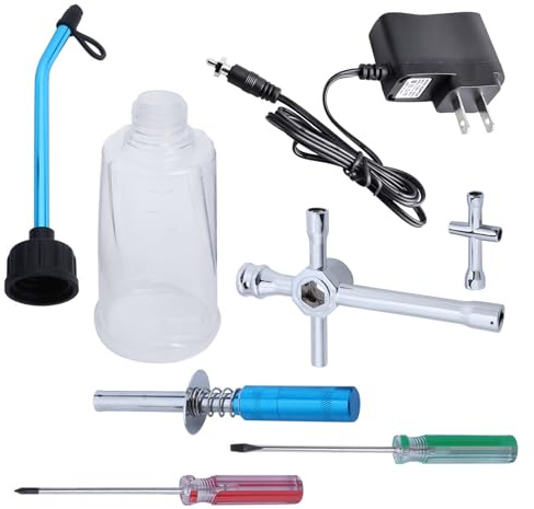 FriHobby Nitro Starter Kit-Nitro Igniter (Support AA Battery) with RC Glow Plug Driver/Fuel Tank/Charger/Hex Cross Wrenches, fit Monster Truck Off Road Buggy RC Nitro Car Airplane Boat
