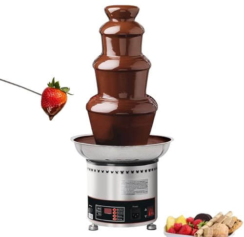 KELUNIS Máquina De Fuente De Fondue De Chocolate De 4 Niveles Uso Comercial Determinado Del Sistema De Fondue De Chocolate Eléctrico De Acero Inoxidable Derrite Chocolate, Queso, Mantequilla Y Dulces.