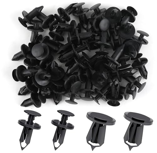 50Pcs Longer Trim Panel Fixing Clips for Carpet Lining,Universal Car Plastic Fasteners for Auto Interior Door,Body Bumper,Dashboard Rivets,Rivet Panel Clips,Trim Clips Kit(Black) | Universal Car Plastic Fasteners for Auto Interior Door,Body Bumper,Dashboard Rivets,Rivet Panel Clips,Trim Clips Kit(Black)