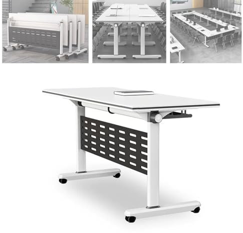 Zusammenklappbarer Konferenztisch auf Rädern für Büro, Konferenzraum, Klassenzimmer – Tragbarer Rolltisch mit Rollen
