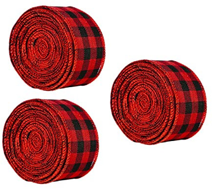 VILLFUL 3rollen Weihnachts-bänder Verpackungs-bänder Für Feiertage Diy-festivals Geschenkverpackungsstreifen Christmas Bandage