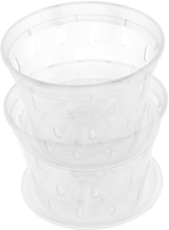 TINEASUR 2juegos Macetas Transparentes con Drenaje De Tiestos para Orquídeas Macetas De Plástico Duraderas y Ligeras para Jardín y Decoración De Interiores