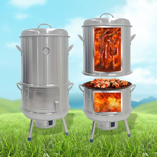 Machine à Griller Les Kebabs sans fumée 20-28, Four à rôtisserie Vertical, Cuisson Rapide de 5 à 6 Minutes, Huile et Charbon séparés, pour l'intérieur et l'extérieur