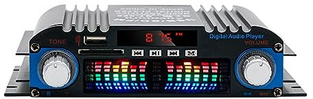 Qerwsdty Amplificador de Audio Bluetooth para Coche de Alta Potencia de 4 Canales y 60 W Mini Receptor de Audio EstéReo de Alta Fidelidad para la ModificacióN de Audio del Coche