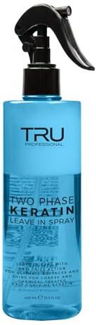 TRU Two Phase Keratin Leave-in Conditioner Spray, 400 ml | Mit Keratin und Panthenol, ohne Ausspülen, für bessere Kämmbarkeit