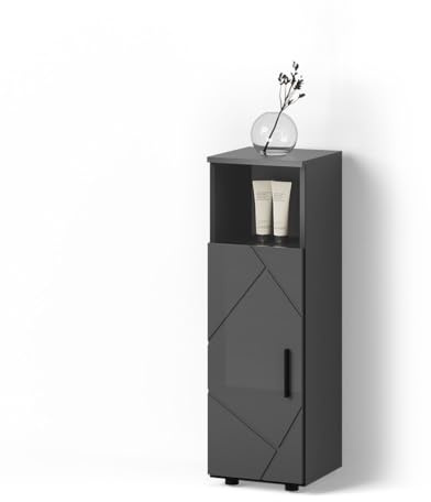 Livinity Midischrank Ronco, Anthrazit Hochglanz, 30 x 95 cm