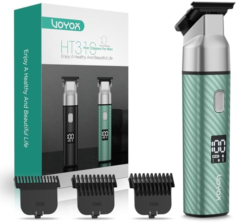 VOYOR Tondeuse Corps Homme,Rasoir Corps Pour Aisselles,Visage,Maillot,Poils,Tondeuse Intime Homme,Rechargeable Par USB,Tondeuse Partie Intime Étanche (Vert)