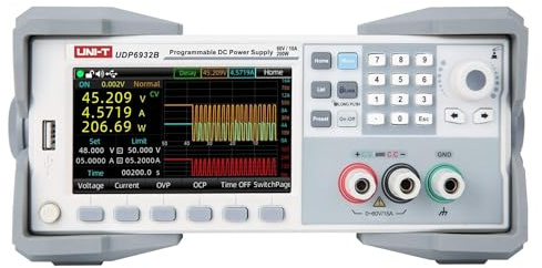 UNI-T UDP6932B - Fuente de alimentación programable para laboratorio, 0-60 V, 0-10 A, 200 W, 1 canal, resolución 0,1 mV/0,1 mA, ≤0,03%+5 mV, precisión de voltaje, ≤0,1%+10 mA de precisión, RS232/RS485
