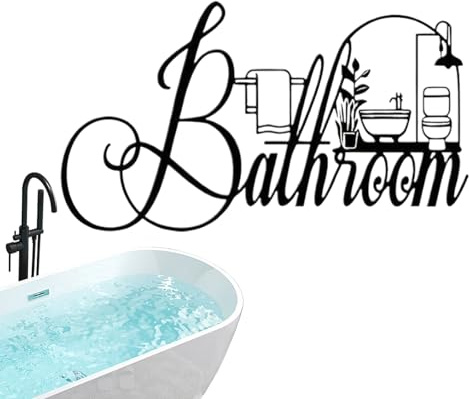 Générique Métallique Pour Salle De Bain - Panneau Déco Murale Métal Pour WC | Art Mural Rétro Pour Maison Entrée Décor Campagne