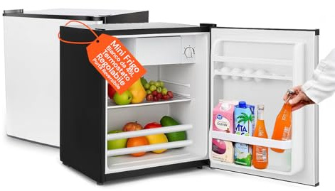 Avilia - Mini Frigo Compatto da 45L con Termostato Regolabile, Porta Bianca Reversibile e Funzionamento Silenzioso per Camera, Ufficio o Campeggio