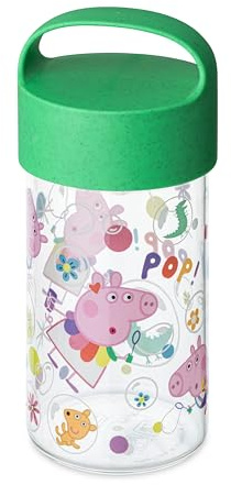 Koziol Buddy Snack 0.5 Peppa Pig Pop Snack Pot/Drinking Bottle for Children Large Opening Robust Dishwasher Safe for Snacks & Drinks School Nursery Nursery (Organic Spring Green)