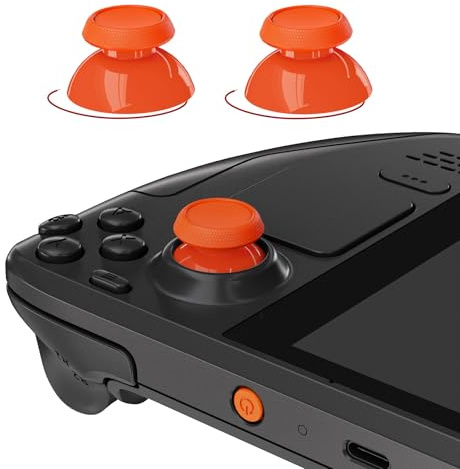 eXtremeRate Replacement Thumbsticks for Steam Deck LCD, Custom Analog Stick Joysticks Repair Kit for Steam Deck OLED Handheld Console with Original Touch Sensing, Anti-Slip Texture Grip - Orange