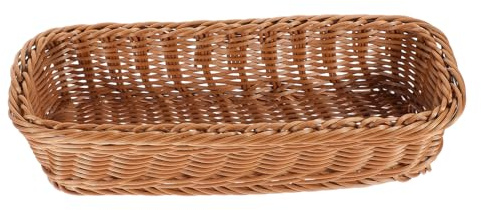 ARTSEWPLY Imitations Rattan Besteckkorb Multifunktionaler Aufbewahrungskorb für Besteck Snacks und Obst Stabiles Geruchsfreies Kunststoffgeflecht Praktischer Küchen und Wohnaccessoire