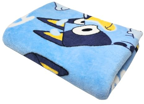 Suncity Manta Infantil Coralina 100x140cm – para Bluey Fan – Manta Bebe Invierno Suave y Ligera para Niños y Niñas, Decoración Habitación, Regalo Cumpleaños (Azul)