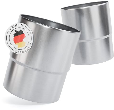 greate 2er Pack Fallrohr Adapter 100 mm aus Titan Zink Ablaufrohrverbinder | Steckmuffe DN 100 für Fallrohre mit 100mm Durchmesser - Muffe Regenfallrohr Zink Titanzink für Dachrinnen Entwässerung