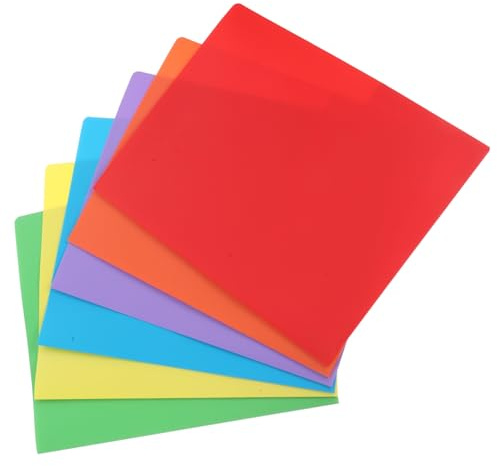 WRITWAA Chemises en Plastique à Pochettes A4 Double Page, Lot de 6 Couleurs Assorties, Dossier de Classement Résistant à L’eau pour Bureau et Scolaire