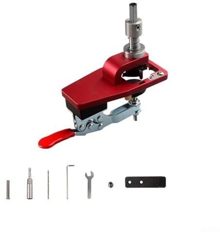 Zilimontt Gabarit de charnière dissimulé de 35 mm avec plaque de pression réglable pour installation de porte d'armoire – Guide de perçage en alliage d'aluminium de qualité supérieure et outil de