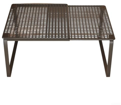 Feeshoppher Scaffale per spezie espandibile, 27 x 27 x 22 cm, impilabile, da cucina, da bancone, resistente, ripiano per dispensa, ripiani in metallo per lavello (1 nero)