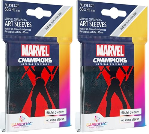 Gamegenic, Marvel Champions Sleeves - Black Widow, Sleeve Color Code: Gray (Packung mit 2)