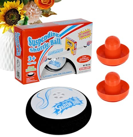 Hover Puck Game - Battery Operated Interactive Toys, Floating Hockey Pucks with 2 Red Sliders, Gliding Air Power Disk, Indoor Sports Set for Children Adult Family Outdoor Home Office