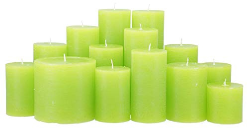 Premium Kerzenset 4,5 kg durchgefärbte Stumpenkerzen von Kerzenwelt 1. Wahl ohne Duft (apfelgrün)