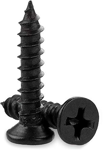 STARVAST 100pcs Phillips Modified Truss Head Wood Screws, Black Stainless Steel Self Tapping Screws (M4 x 16mm)