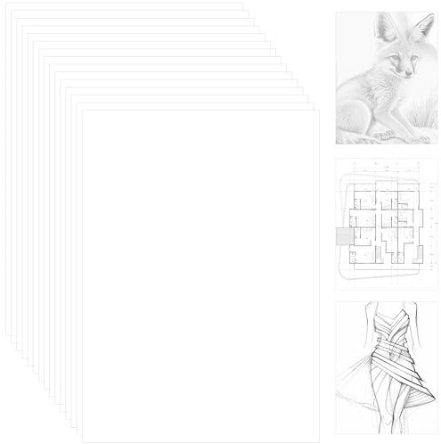 Belle Vous Transparentes Papier Pauspapier A4 (100er Pack) - Bastelpapier Transparent Papierbögen aus Chinesischem Reis - Zum Drucken, Zeichnen, für Grafiken, Architektur-Skizzen, Abpausen und Malerei