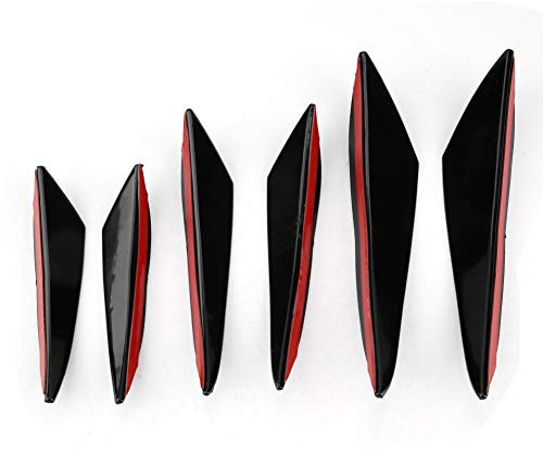 Splitter per spoiler anteriore, 6 pezzi nero lucido paraurti anteriore coltello finiture barra anteriore universale