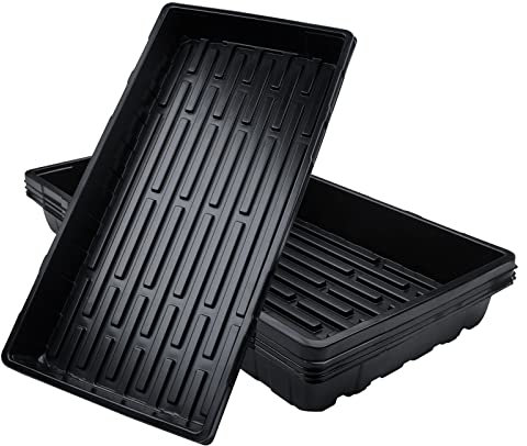 Getervb 5 Pz Vassoi Semina Plastica Vassoio Coltivazione Propagazione Vassoi Semenzaio Germinazione Senza Fori di Drenaggio per Serra Giardino Verdura Frutta Piante