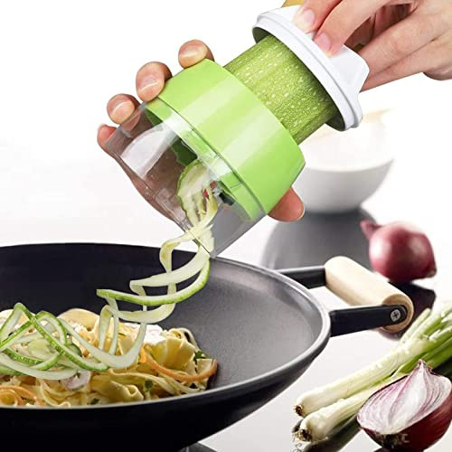 FUFRE Food Spiralizer Electric 4 In 1 Vegetable Spiralizer Handheld Spiralizer Vegetable Slicer, Suitable for Vegetables, Fruits, Noodle, Zucchini