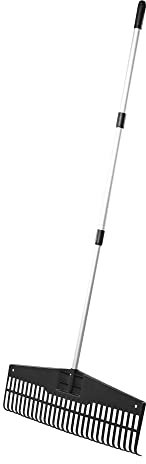 UPP Jumbo Garten Rechen: stufenlos von 75cm - 150 cm Aluminium Teleskopstiel für effizientes Gartenrechen. Ideal für großflächiges Arbeiten im Garten! Laubrechen Laubbesen Kunststoff