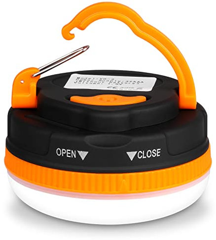 flintronic Camping Lights, Camping Light LED Tent Light Portable Outdoor Tent SOS Light 5 Modes with Hook, IP43 Waterproof for Hiking Fishing Emergency Home Power (Not Include Batteries)