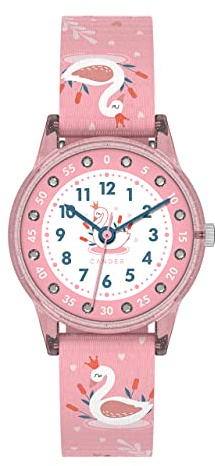 Cander Berlin MNA 4030C Montre Enfant 3ATM étanche Enfant Fille Apprentissage Analogique Rose, Sangles