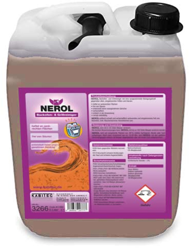 KABITEC NEROL Backofenreiniger und Grillreiniger │ höchste Reinigungskraft gegenüber alten, eingebrannten Fetten, Harzen und Verkrustungen │5 Liter Kanister