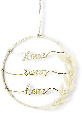 HEITMANN DECO - Trockenblumen Kranz, Home Sweet Home, beige, ca. 23cm