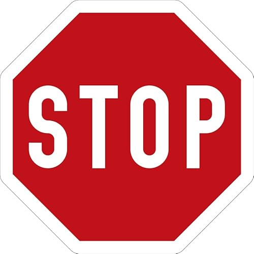 Aufkleber Verkehrszeichen 206 „STOP Halt.Vorfahrt gewähren.“ Oktogon Schild Folie selbstklebend | 5-30cm Made in Germany, Größen Name: 30x30cm