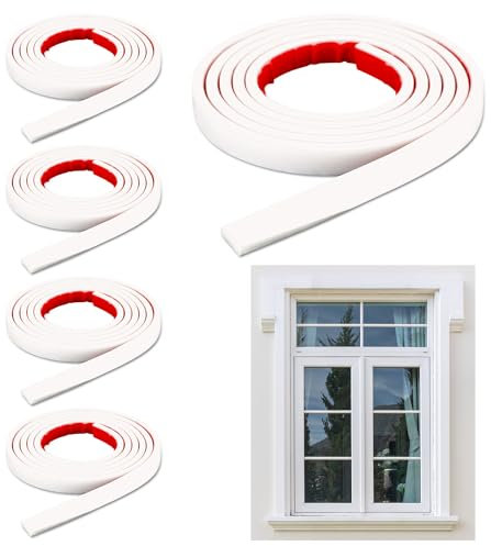 Kit de 5 Grilles de Fenêtre, 10 m au Total Inserts de Grille de Fenêtre Auto-Adhésifs Moulures à Décoller et à Coller pour Murs Moulures de Décoration pour Cadres de Fenêtres