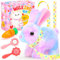Tagitary Plush Toys Hopping Easter Bunny Stuffed Animal with Sounds,Wiggling Ears,Jumping,Twitching Mouth and Nose,Easter Basket Stuffer Decor School Prize Birthday Gift for Kids